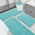 thumbnail image 1 of Memory Foam Bathroom Rug Sets 5 Piece, Ultra Absorbent Bath Mat for Bathroom - Non-Slip Machine Washable & Dry Quickly, 5 Piece Bathroom Mat Set,Teal, 1 of 8