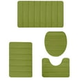 thumbnail image 1 of Memory Foam Bathroom Rugs Set 4 Pieces,Soft Non Slip Bathroom Mats Set, Extra Thick Bath Mats for Bathroom, Machine Washable Bath Rugs Set for Tub, Toilet and Floor, 1 of 9