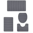 thumbnail image 1 of Memory Foam Bathroom Rugs Set 4 Pieces,Soft Non Slip Bathroom Mats Set, Extra Thick Bath Mats for Bathroom, Machine Washable Bath Rugs Set for Tub, Toilet and Floor, 1 of 9