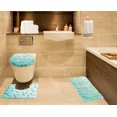 thumbnail image 1 of Memory Foam Bathroom Rugs Set Cobblestone Embossed Ultrasoft Non Slip Absorbent 3 pieces RB Aqua Color, 1 of 4