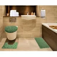 thumbnail image 1 of HUNTER 3-Piece Rock Memory Foam Bathroom Mat Set, Flannel Embossed Rug 19"x 30", Contour Mat 19"x19", and Toilet Lid Cover 19"x19" with Non-Skid Rubber Back, 1 of 5