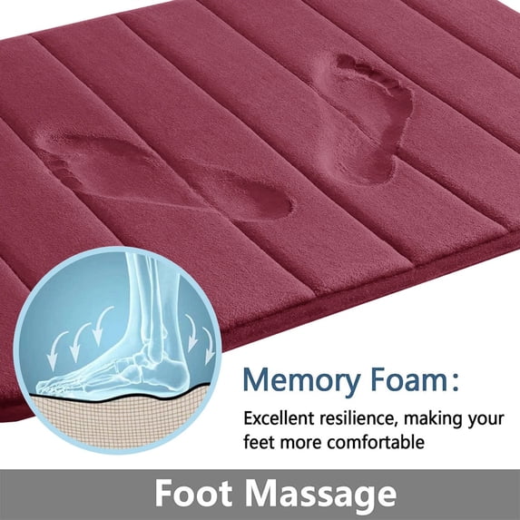 Prisma Soft Machine Memory Foam Bathroom Rugs Set, Non Slip Extra Soft Water Absorbent ...
