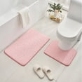 thumbnail image 1 of Memory Foam Bathroom Rugs Sets 2 Piece, Extra Soft Absorbent Quick Dry Bath Mat Set, with U-Shaped Toilet Rug, Machine Washable Non Slip Bath Rugs for Bathroom, Shower and Tub, Pink, 1 of 3