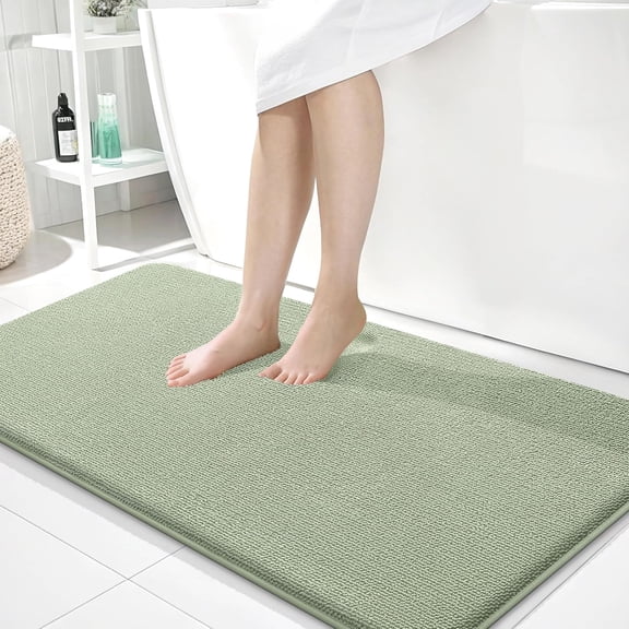 Memory Foam Bathroom Runner Rug 45 Inches by 27 Inches Rectangular Sage Green