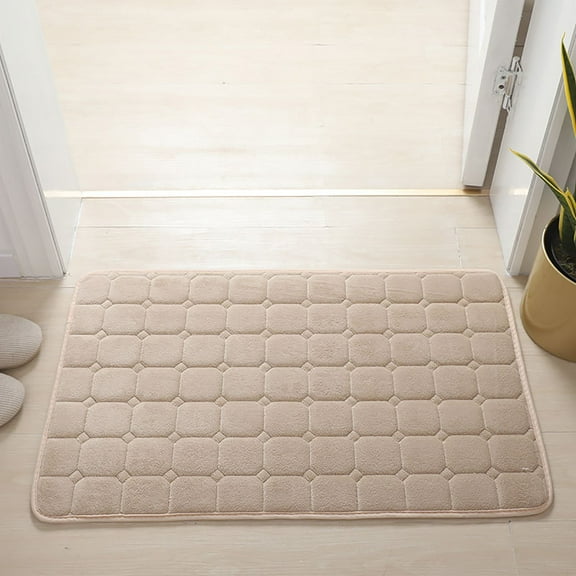 Memory Foam Bathroom Shower Mat with Non-Slip Rubber Backing, 50x80cm Size for Wet Floors, Absorbent and Comfortable Design for Bathtub or Bedroom Use