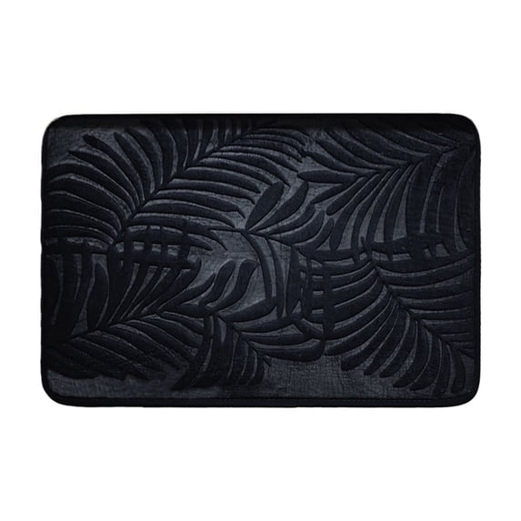Memory Foam Bathroom Water Absorbent Non-Slip Mat Bathroom Door Mat 40x60cm Black Modern Style Anti-Slip Rug