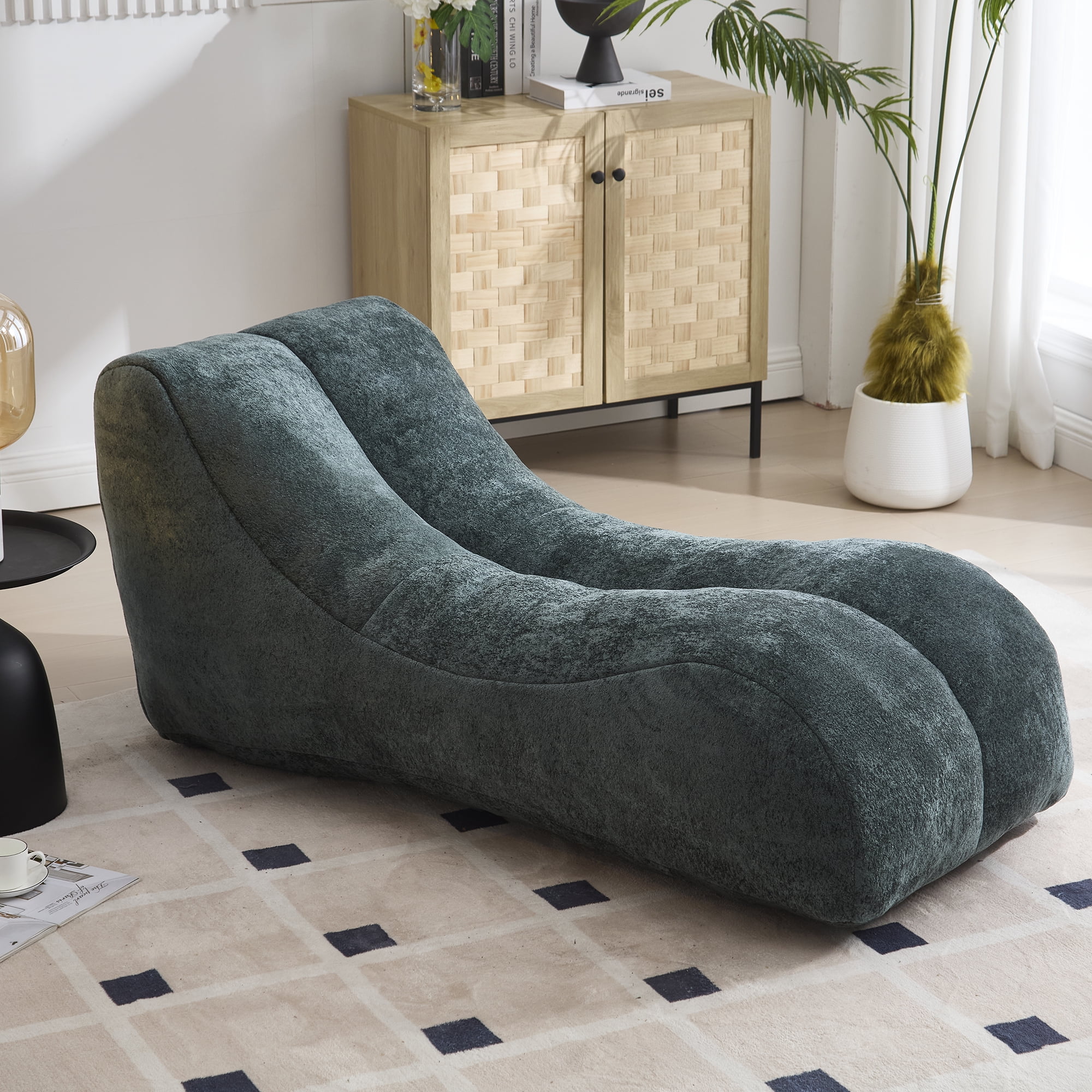 Memory Foam Bean Bag Chair for Adults, Ergonomic Lounge Sofa Chair with High-Density Sponge, Confort Gaming & Relaxation Support for Living Room, Dorm, Bedroom