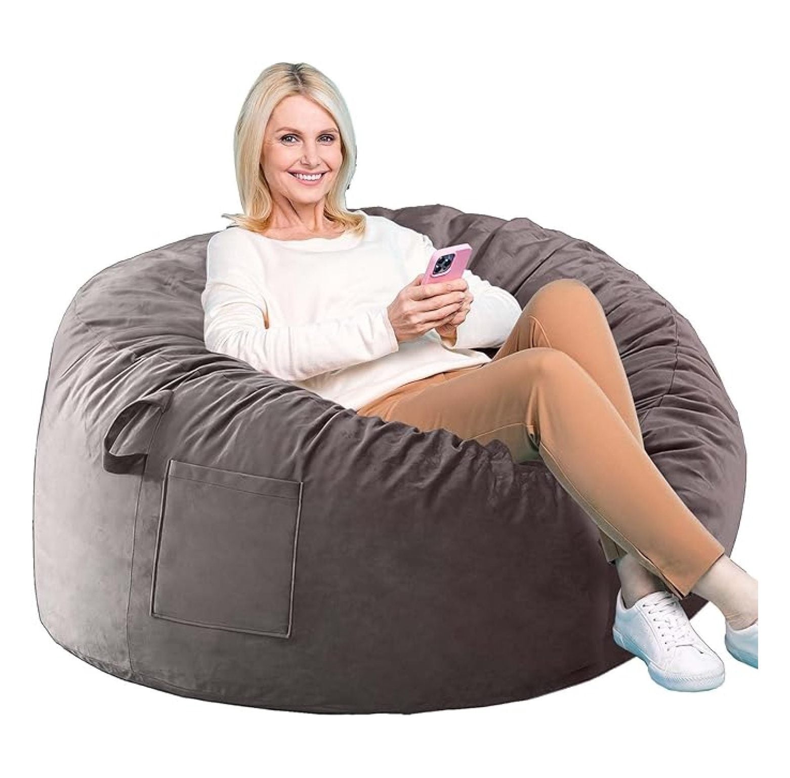 Memory Foam Bean Bag Chair, Adults Teens Kids Lazy Sofa, Removable ...