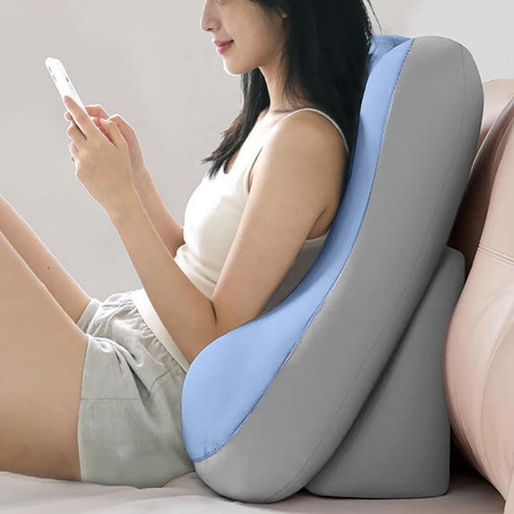 Memory Foam Bed Backrest Pillow Adjustable Height Reading Pillow Ergonomic Waist Support Cushion Portable for Bed Rest Watching TV Prone Sleep