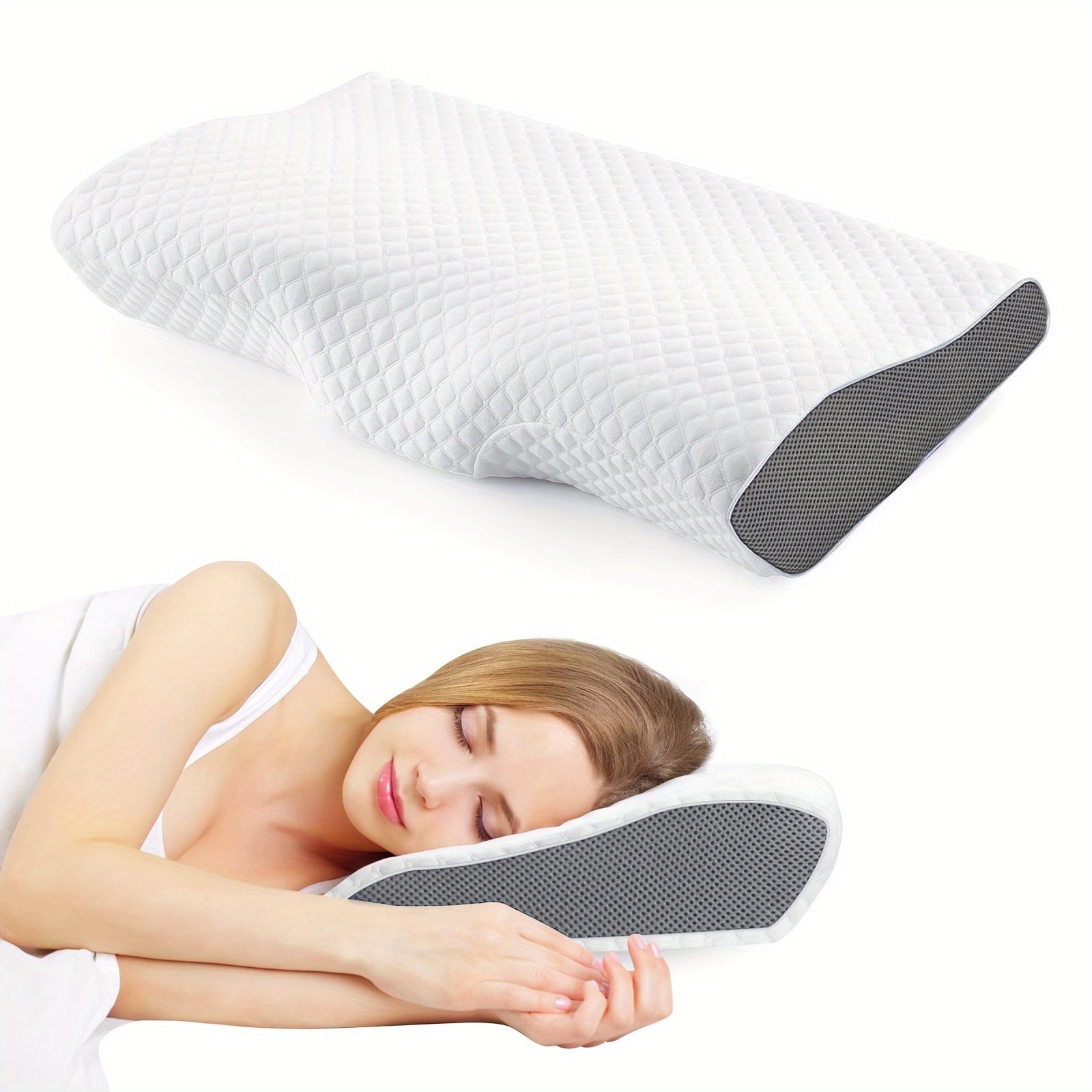 Memory Foam Bed Pillow, Contour Pillows for Neck and Shoulder Pain