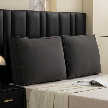 Desirable Life Rectangle Headboard Pillow 27.5 x 21.6 x 5.9inch Full Filling Backrest Wedge Pillow Removable Cover Corduroy Texture