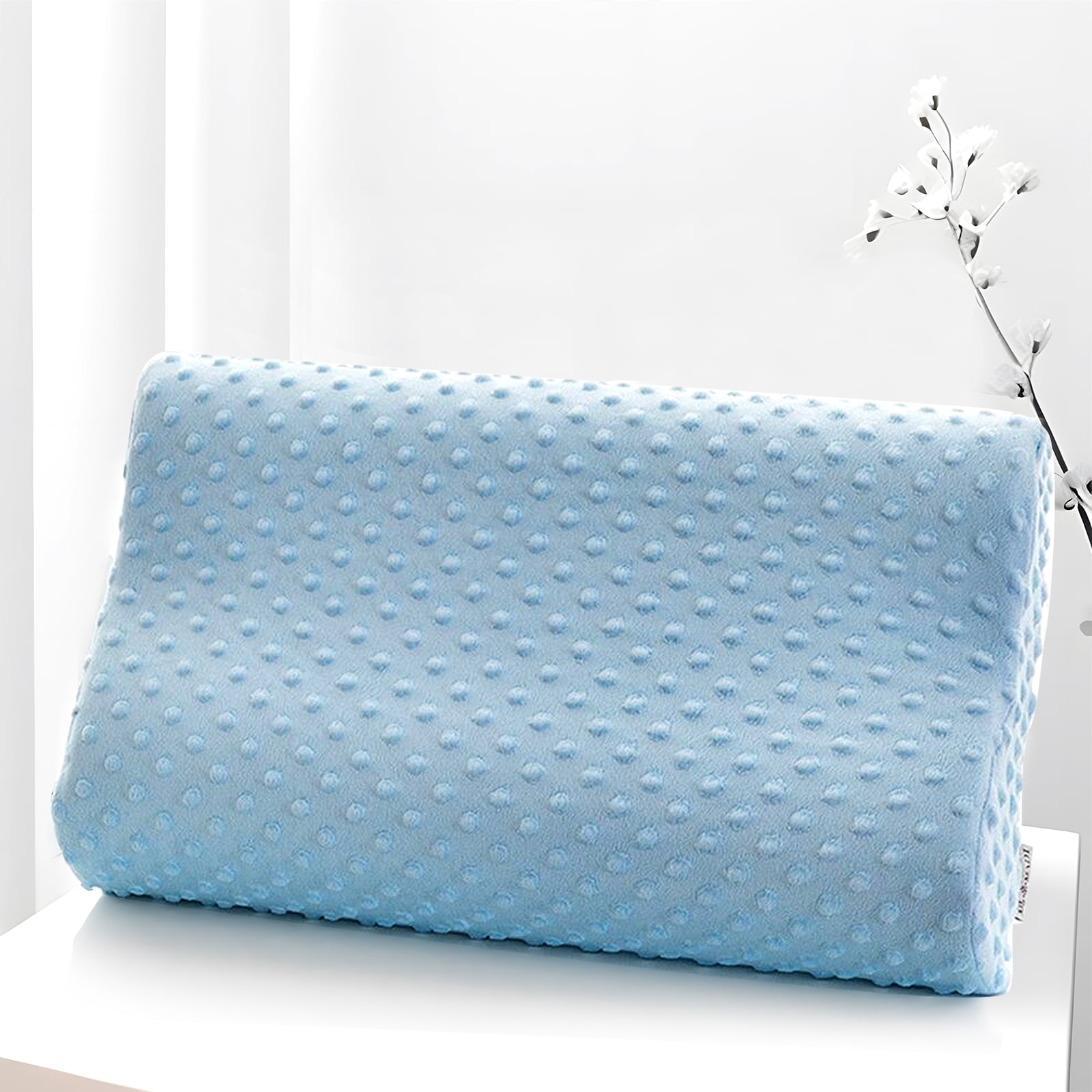 Orthopedic Memory Foam Pillow With Removable Zipped Cover – White, 48x29cm Single Size – Washable Cover