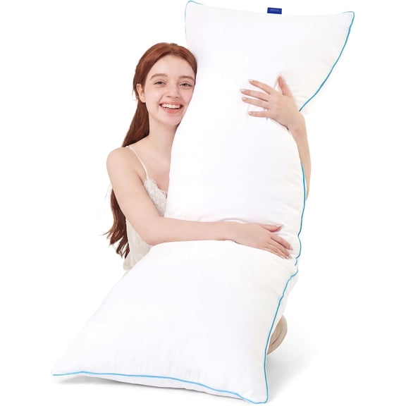Parojati 20x54 inch Memory Foam Body Pillow Insert - Full Body Pillow for Adults - Soft Large Long Bed Pillow for Side Sleeper White
