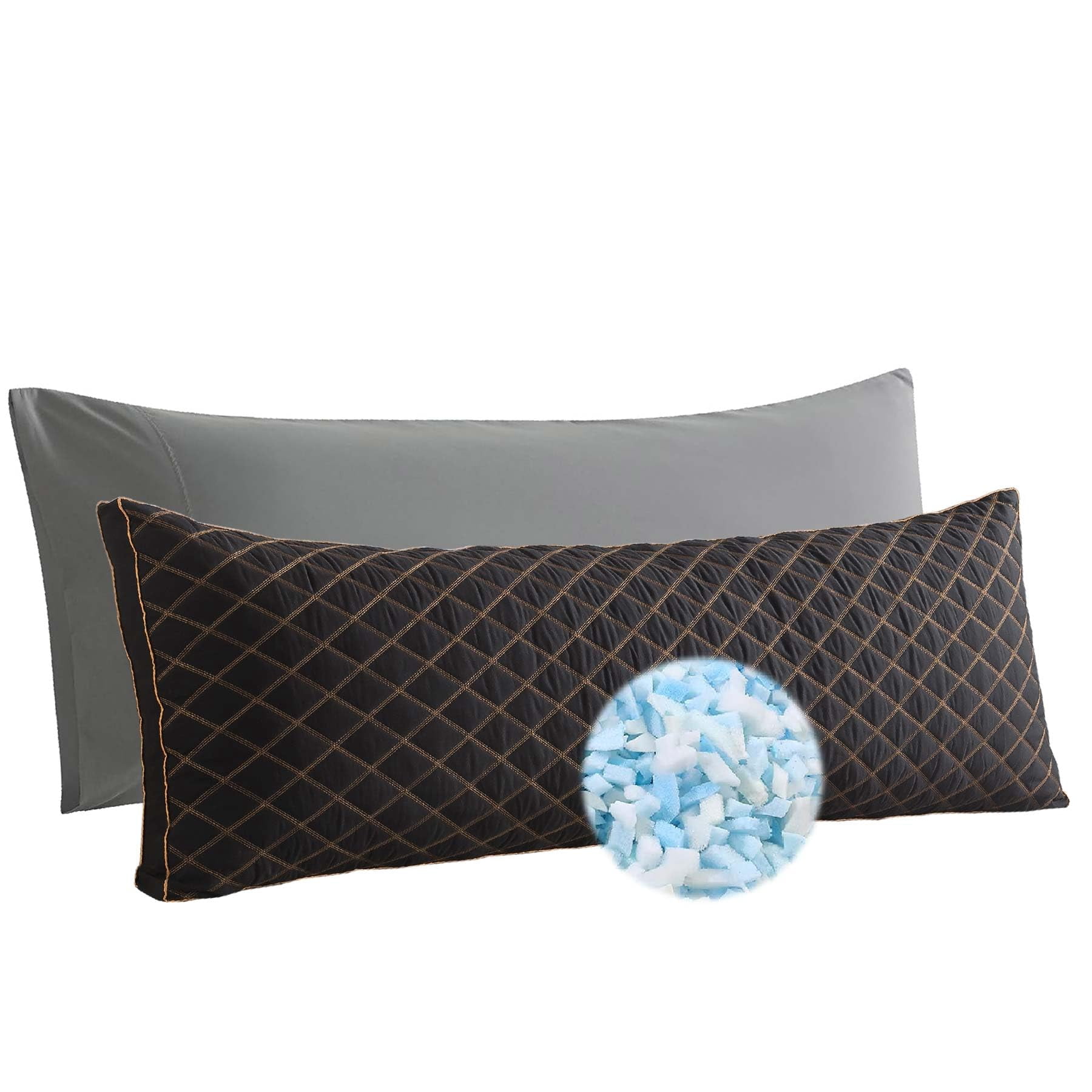 Memory Foam Body Pillow with Plush Fuzzy Cover Full-Length Support Pillow for Adults Soft Comfortable Sleeping Aid