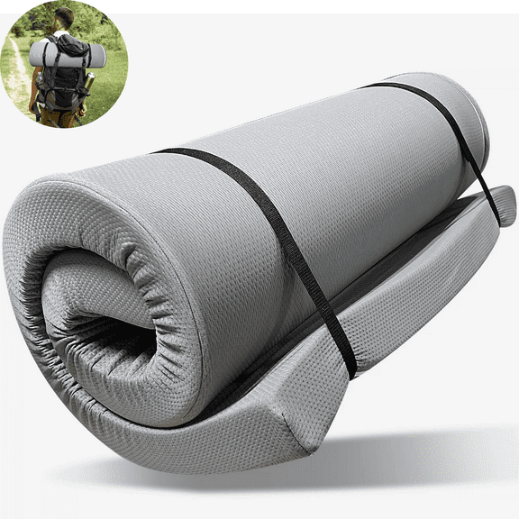【LuckyNote】Memory Foam Camping Mattress - 63"x26"x4" Perfect for Outdoor Activities, RVs, Guest Rooms, and Dorms; Foldable, Portable, with Water-Resistant Zipper Cover