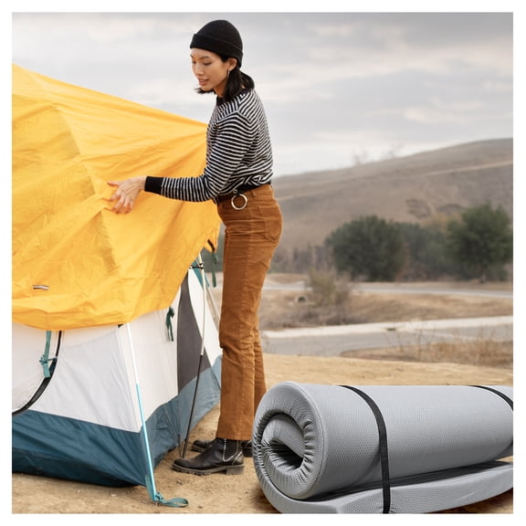 Memory Foam Camping Mattress - 75x38x3" - Portable Foldable Mattress for Camping, RV, Guest & Dorm Use - Water-Resistant Cover - CertiPUR-US Certified