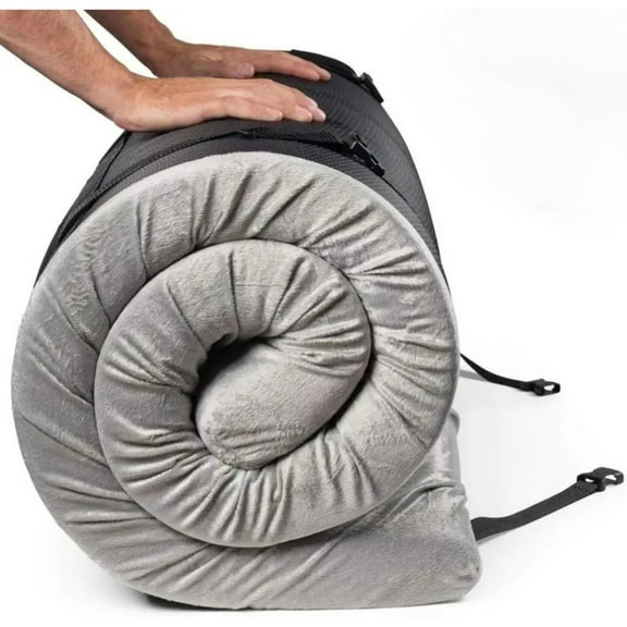 Memory Foam Camping Mattress Pad Portable Roll Up Sleep Mat for Floor Tent Car Single