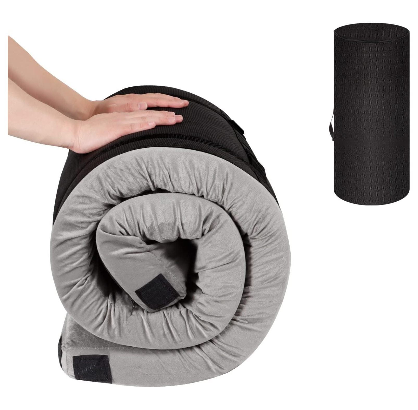 Memory Foam Camping Mattress Pad，Portable Roll Up Sleeping Pad for