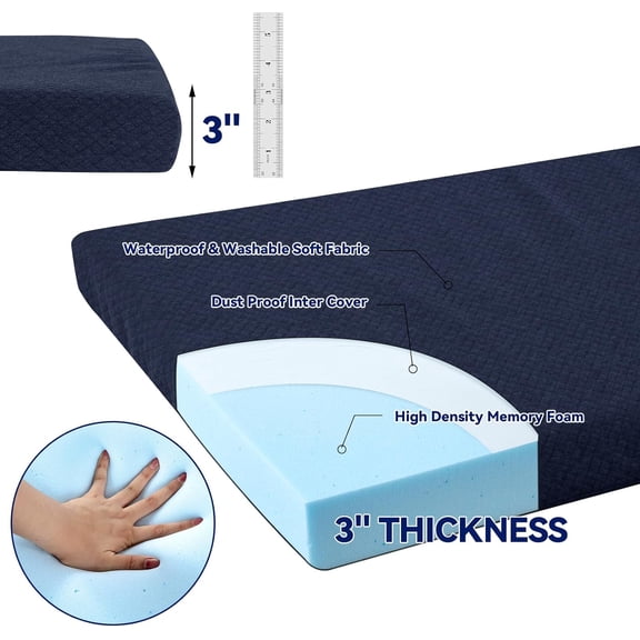 Memory Foam Camping Mattress Pad - Waterproof Sleeping Pad for Adult, Portable Floor Mattress for Hiking, Camping, and Travel