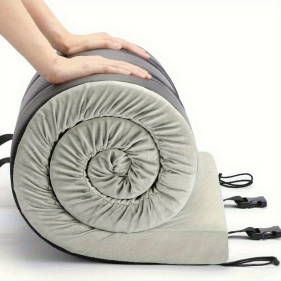 Memory Foam Camping Pad | Portable Roll Up Sleep Mat for Floor, Tent, Car Foldable Lightweight Removable with Cover, Travel Bag