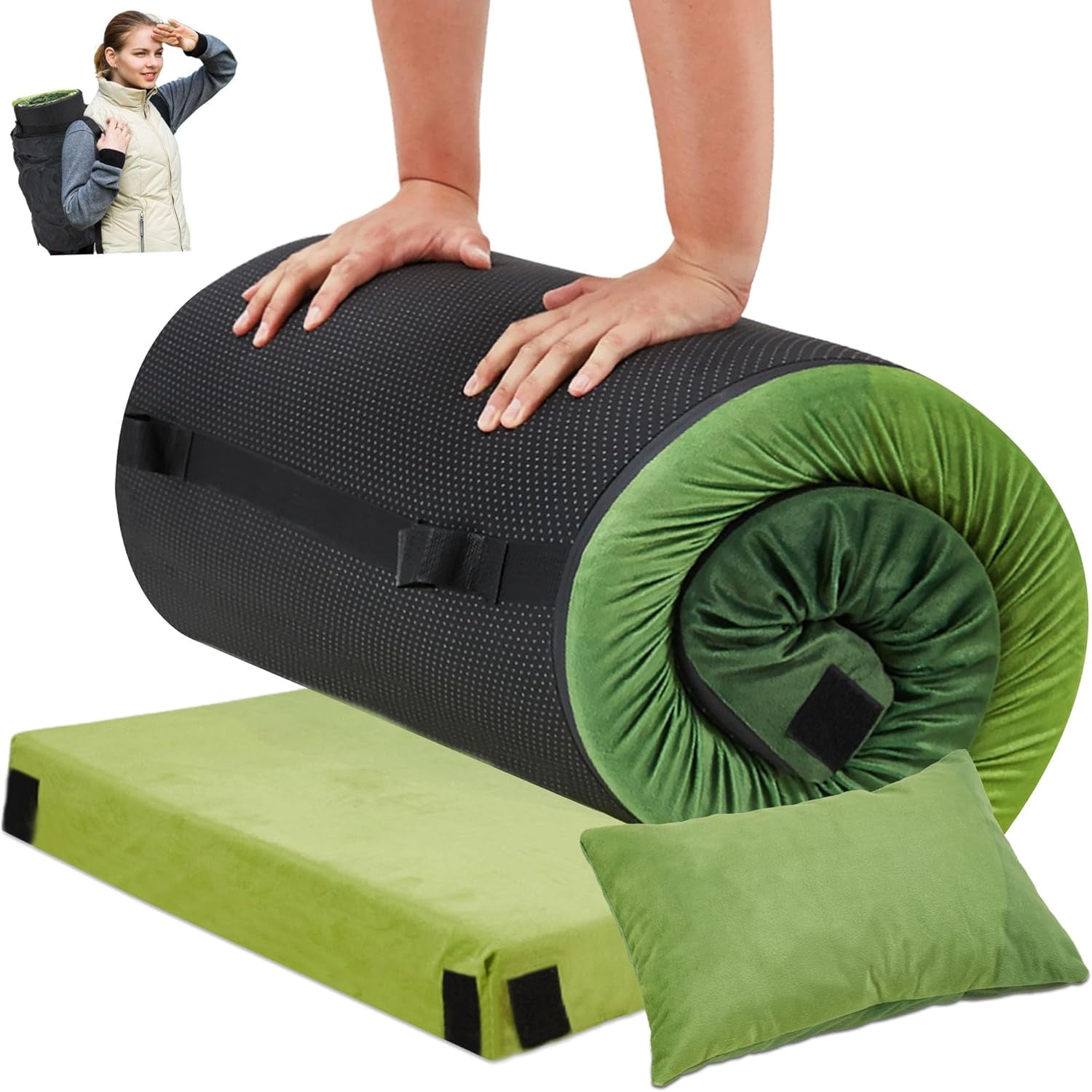 HiiPeak Ultra-Thick Memory Foam Sleeping Pad - 9.5 R-Value Self-Inflating Camping Mat With Pillow