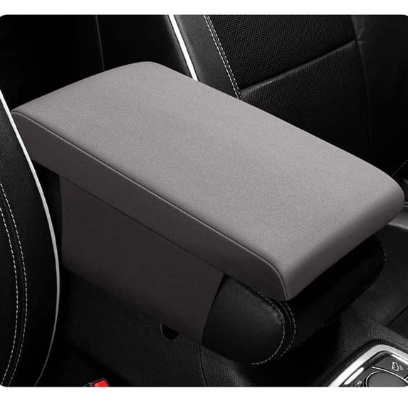 Memory Foam Car Armrest Cushion Pad, Center Console Cover with Elastic Band, Soft Mesh Fabric for Cars Trucks SUVs, Red Style, 1 Piece
