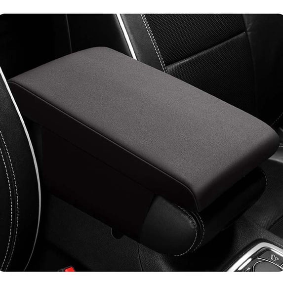 Memory Foam Car Armrest Cushion Pad, Center Console Cover with Elastic Band, Soft Mesh Fabric for Cars Trucks SUVs, Red Style, 1 Piece