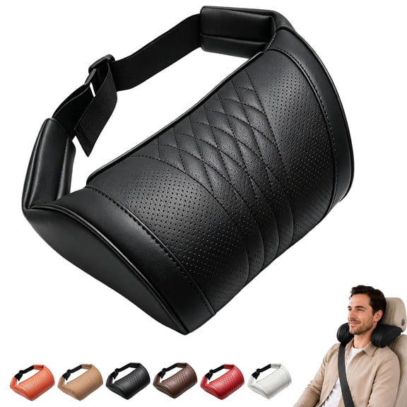 Memory Foam Car Headrest Neck Pillow, Ergonomic 3D Neck Support Cushion with Adjustable Straps for Auto SUV Truck Daily Driving