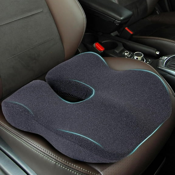 Memory Foam Car Seat Cushion for Driving, Sciatica Pain Relief, Wedge Truck Seat Cushion for Long Sitting, Adult Booster Cushion for Car, Truck, Desk, or Wheelchair (Darkgray)