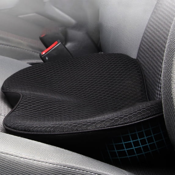 Memory Foam Car Seat Cushion with Lumbar Support, Wedge Design Lifts Driver Height – Improves Posture Vision Hip Pain Relief for Long Drive Office Travel Use