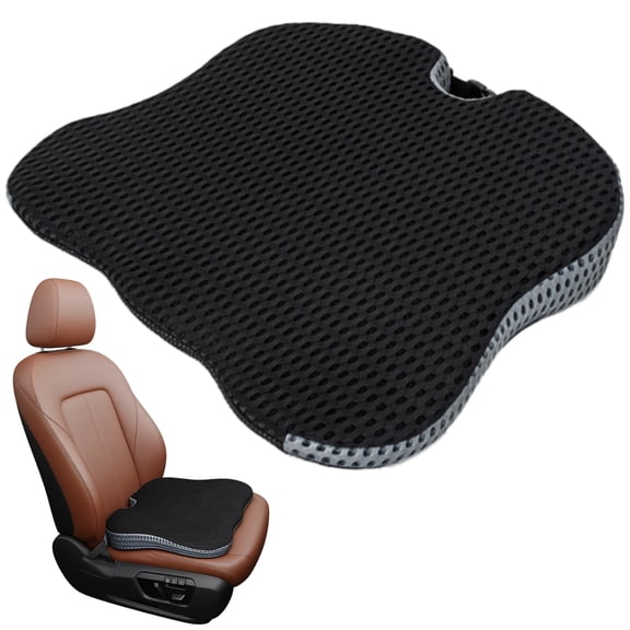 Memory Foam Car Seat Cushion, Sciatica Discomfort Reduction with U-Shape Cutout, 4D Breathable Mesh, Wedge Design for Tailbone Stress Reduction, Portable 18.9x16.1x3 in