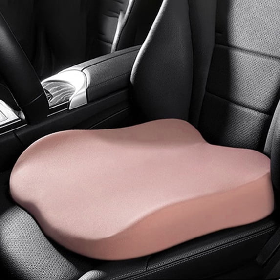 Memory Foam Car Seat Cushion with U-Shaped Hip Relief, 4cm Height Lift and Anti-Slip Base, Thickened Driving Comfort Pad for Waist Support and Foot Reach on Pedals