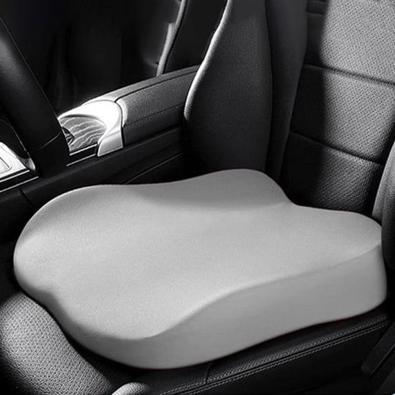 Memory Foam Car Seat Cushion with U-Shaped Hip Relief, 4cm Height Lift and Anti-Slip Base, Thickened Driving Comfort Pad for Waist Support and Foot Reach on Pedals