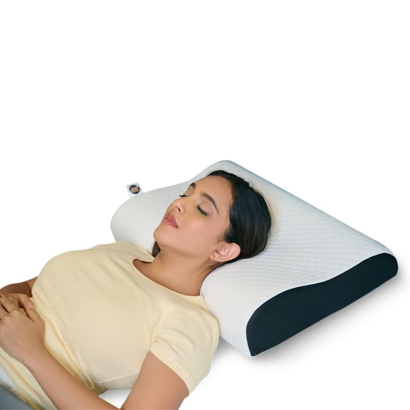 Memory Foam Cervical Neck Pillow, For Pain Relief, King Size - 23 X 14 X 4.5 Inch | Improves Posture & Spinal Alignment, Neck & Shoulder Pain Relief | White Jacquard Cover - Pack Of 1
