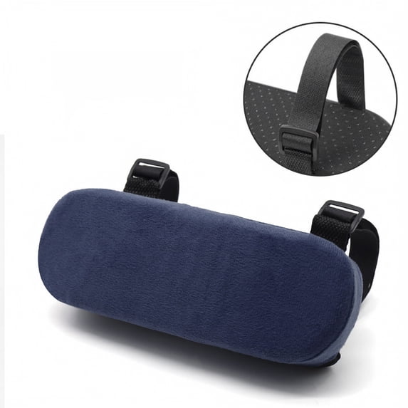 Memory Foam Chair Armrest Pads, 9.25 x 2.95 x 1.18 Inch Black Polyester Wrist Support Cushions for Office Desk Chairs and Gaming Seats