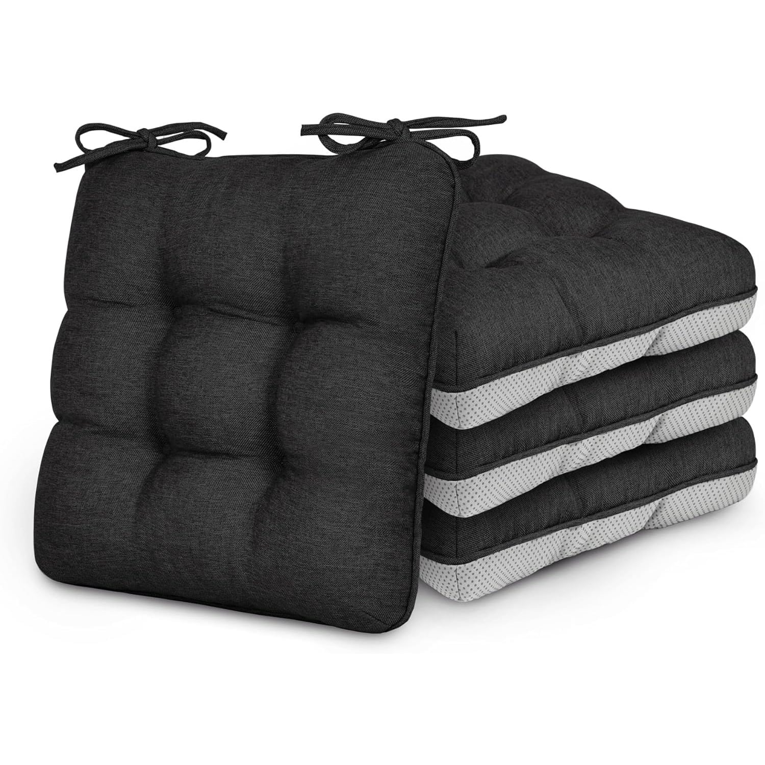 Memory Foam Chair Cushions Set of 4, Outdoor/Indoor Chair Pads for Dining Chairs 4 Pack, Seat Cushions for Kitchen, Dining Room, Office, Patio Chairs, 15.5"x15.5"x3.5"