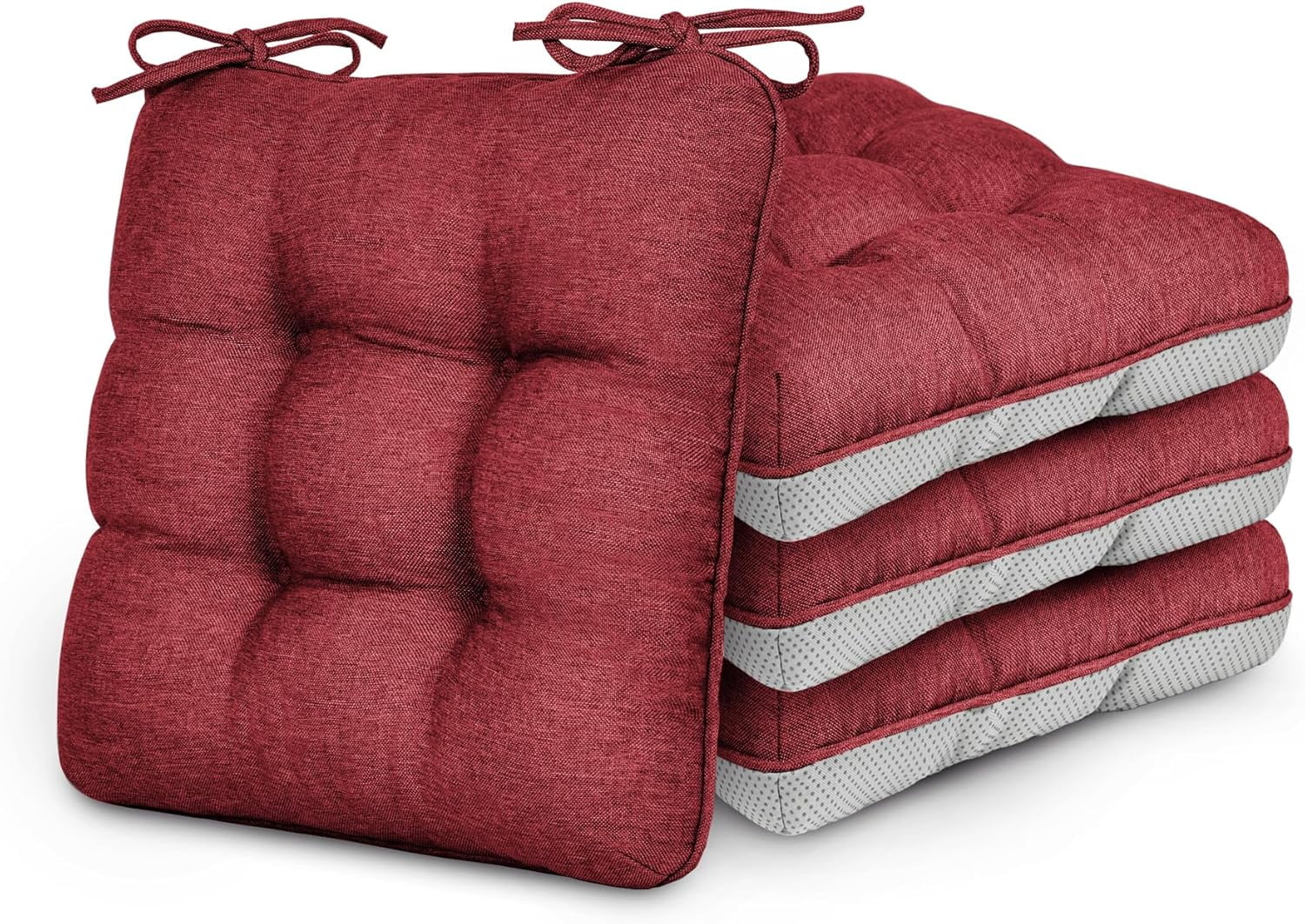Memory Foam Chair Cushions Set of 4, Outdoor/Indoor Chair Pads for ...