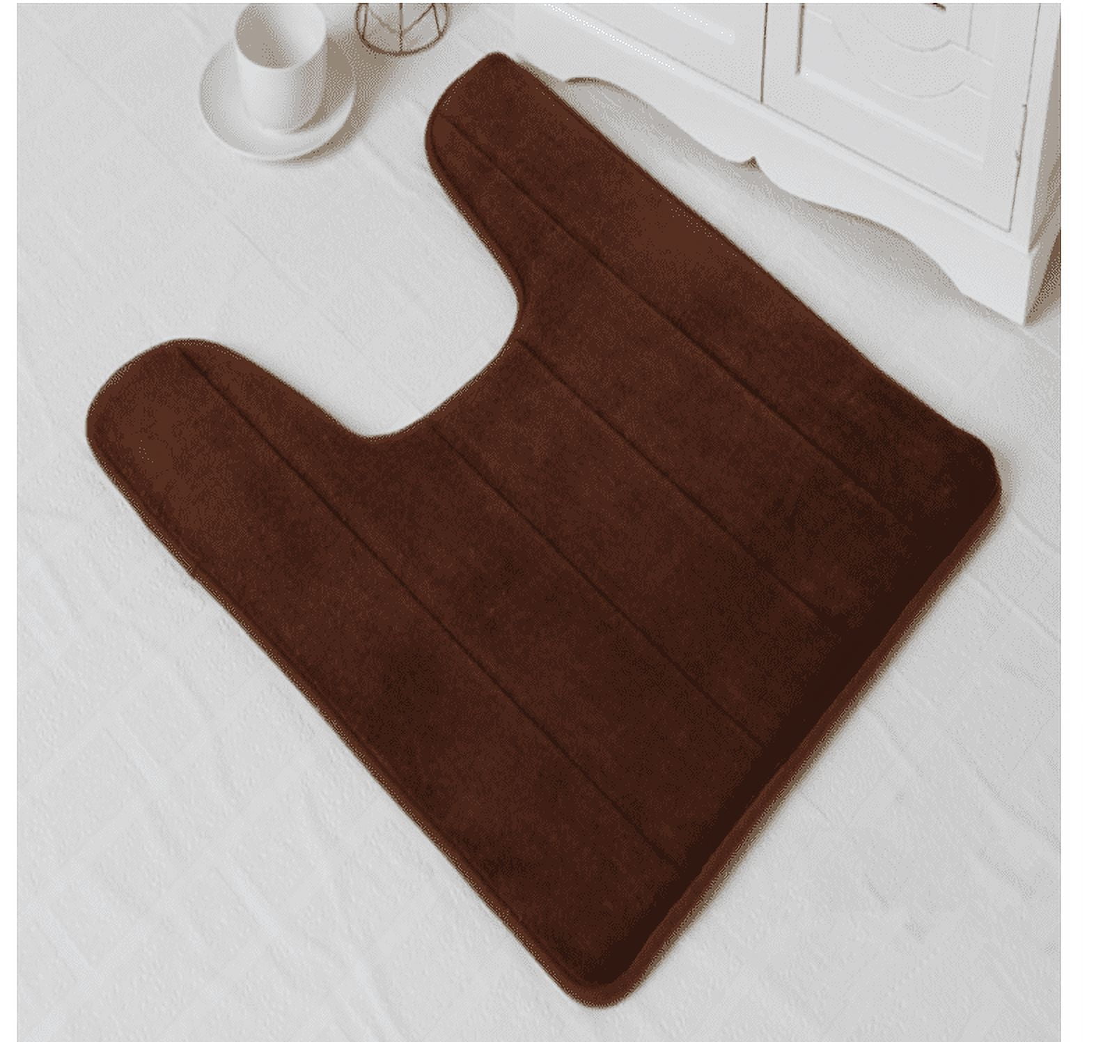 Memory Foam Contour Toilet Bath Rug, UShaped Non Slip Absorbent Thick