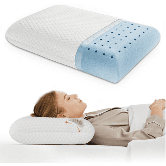 Memory Foam Cooling Pillow Heat for Neck Cervical Pain, Soft and Comfortable