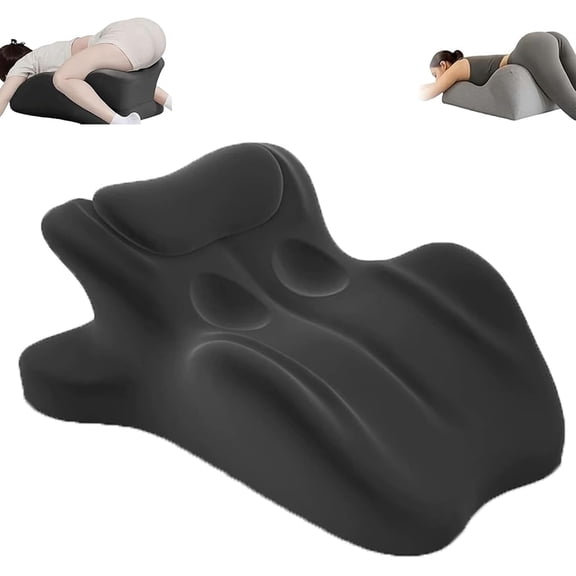 Memory Foam Couples Pillow27 angle for a perfect fit, with a removable protective cover, memory foam ergonomic wedge pillow, with a removable protective cover. (Black)