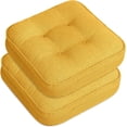 thumbnail image 1 of Memory Foam Cushion，Square Seat Cushions for Dining Chairs,Non-Slip Chair Pads with Removable Cover, 16'' x 16'', 2 Pack,Yellow, 1 of 14