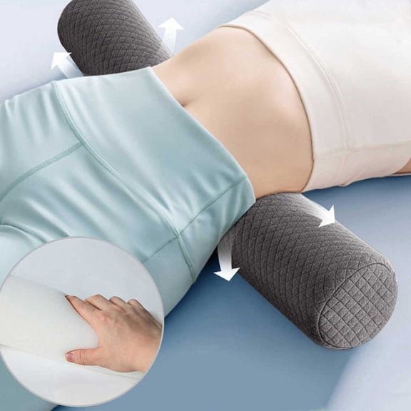 Memory Foam Cylinder Neck Pillow Bolster Cushion Removable Washable Cover for Sleeping Lumbar Back Support Travel