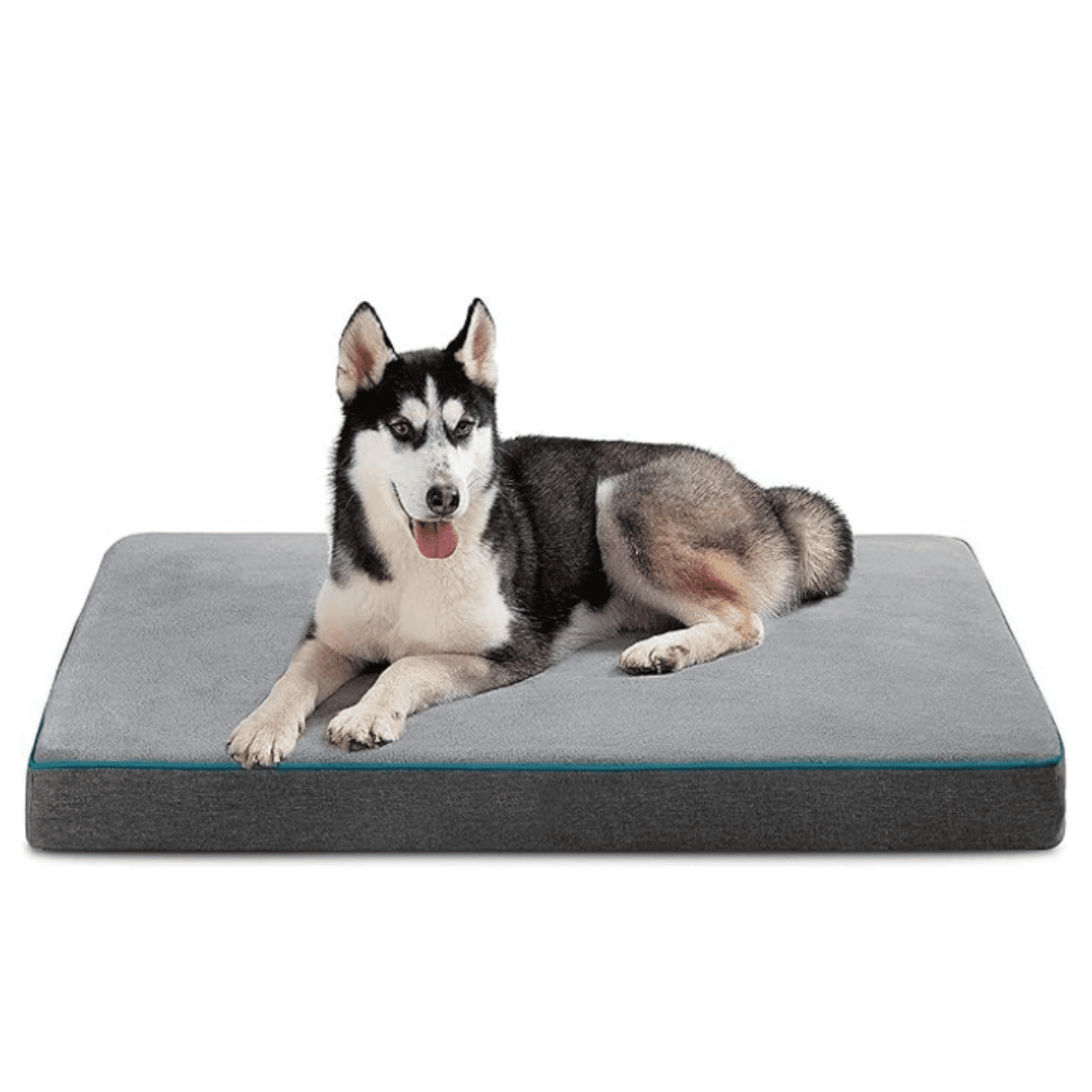Memory Foam Dog Bed Large Sized Dog - Orthopedic Waterproof Pet Beds for Crate with Removable Washable Water-Resistant Cover and Nonskid Bottom, Plush Flannel Fleece Top Pet Mat, Grey