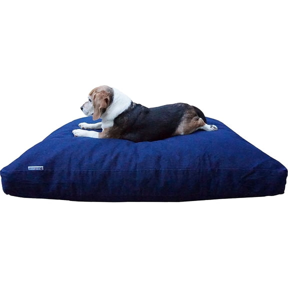 Memory Foam Dog Bed Pillow, Waterproof Lining and Machine Washable Denim Cover Extra Large 47X29 Inches, Blue