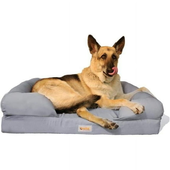 Memory Foam Dog Bed, Ultimate Dog Lounge, Waterproof, Washable Cover, Skin Contact Safe (Large)