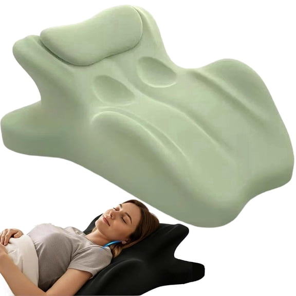 Memory Foam Ergonomic Rest Pillow, 27° Angle Prone Pillow for Sleeping, Reading Pillow for Bed, Ergonomic Support for Back Pain, Acid Reflux & Sitting Up, Ideal for Massage