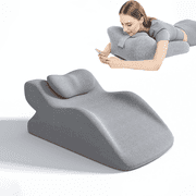 BINBANK Memory Foam Wedge Pillow for Bed, ​Ergonomic & Prone Support​ - Relieves Back Pain for Sitting Up, Sleeping, and Reading, Removable Washable Cover