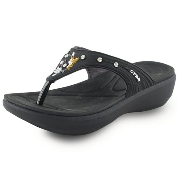 Memory Foam Flatform Flip Flop : 7530 Black, EU35 (US Size 4 4.5)