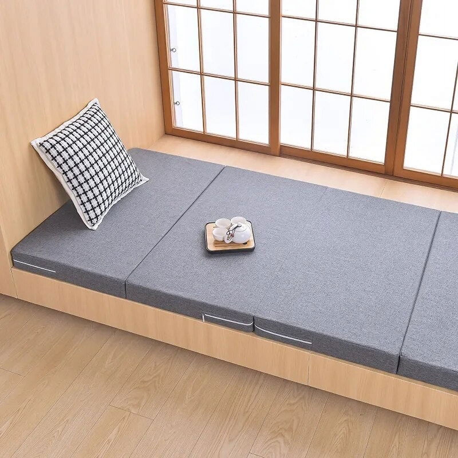 Memory Foam Folding Mattresses Bay Window Seat Pad Yoga Mat for