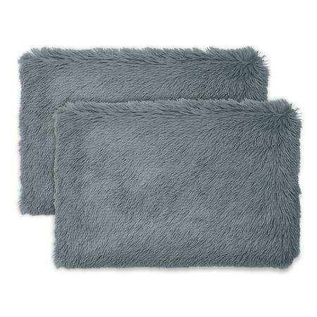 Memory Foam Fun Pillow Huggy Collection with Snuggle Cover, Standard/Queen, Gray, 2 Pack